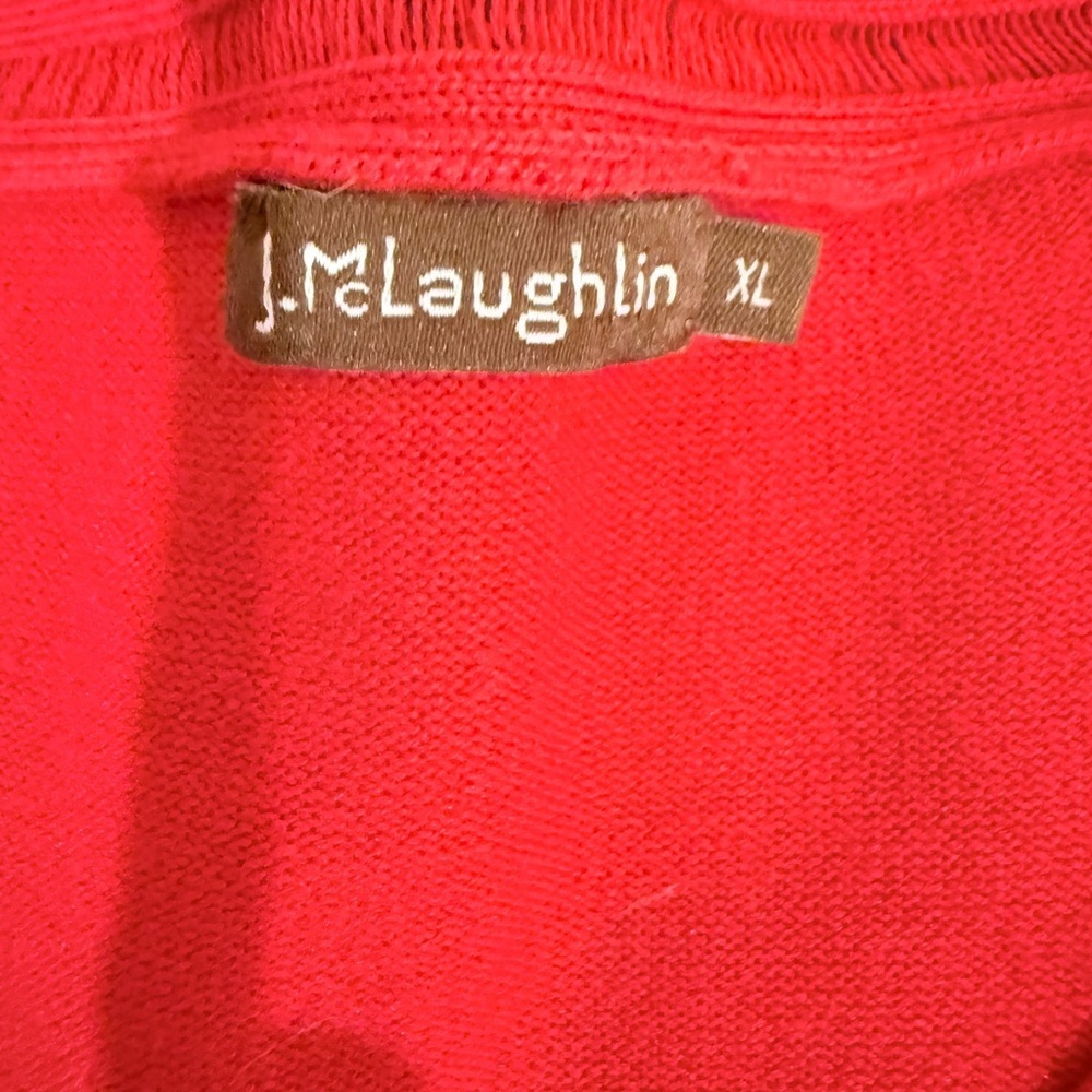 🔥J. McLaughlin Red V-Neck Sweater Women’s Sz XL EUC🔥 - Picture 3 of 6